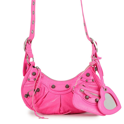 Balenciaga Le Cagole XS 671309 Shoulder Bag Leather Pink Women's #TZB4486