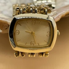 Christian Benet Gold Tone Crystal 7.5” Watch and 7” Bracelet Set 3 Strand