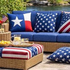 Outdoor Upholstery Fabric, American Patriotic Motif 3 Styles - By the Yard