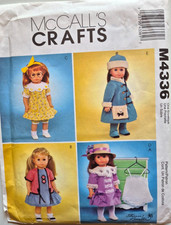 MCCALLS PATTERN 4336 DRESSES OUTFITS 20S  30S STYLE 18" DOLL CLOTHES UNCUT