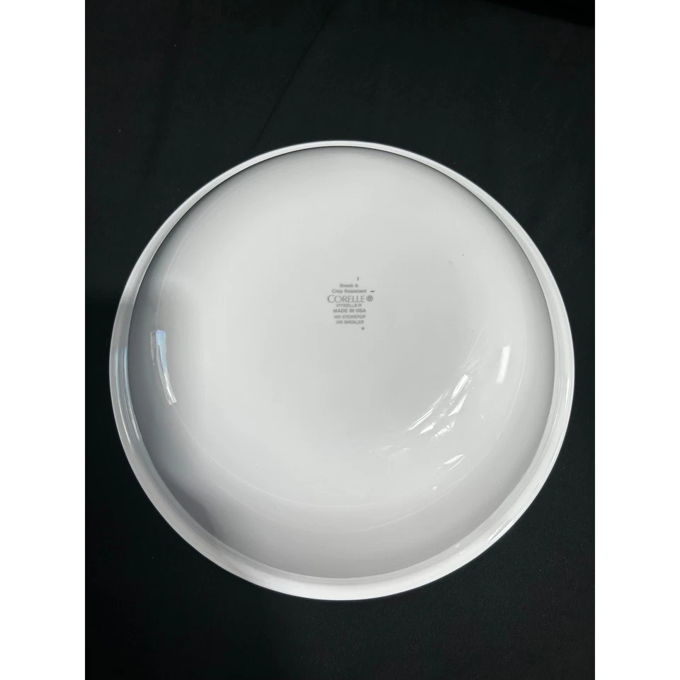 Tigela de servir legumes Corelle Swirl 10" branco vermelho cinza grés resistente a lascas - Imagem 3 de 4