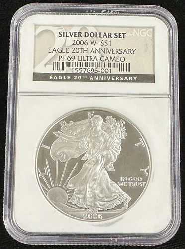 2006-W American Silver Eagle 20th Anniversary PROOF NGC PF69 Ultra Cameo .999
