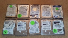 LOT OF 10 TESTED 500GB 2.5in 7mm (5400rpm and 7200rpm) SATA laptop hard drives