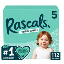 Rascals Premium Diapers, Size 5 Blue