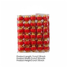 Chinese Flocked Lantern Hanging Decor, Red Mini Lantern, New