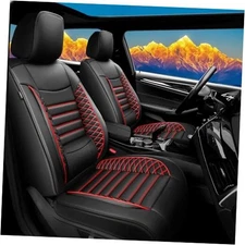 Car Seat Covers Compatible with Kia Forte Full Set Seat Covers QF005 Black+Red