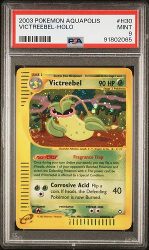 Pokemon Victreebel Holo Aquapolis H30/147 PSA 9 Mint - LOW POP - SWIRL 🌀
