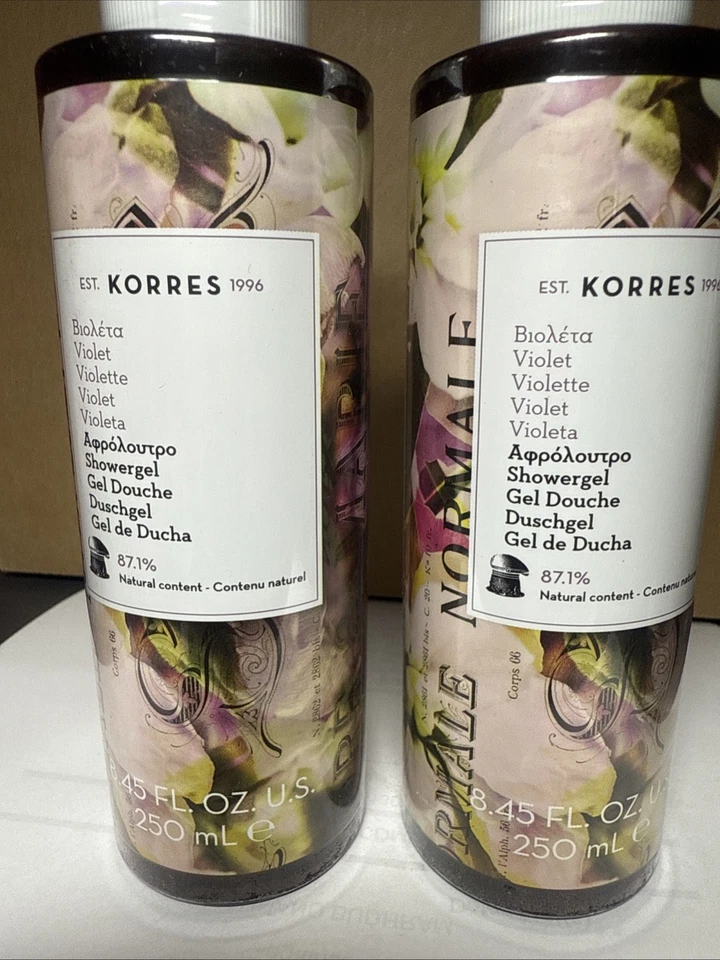 PACK DE 2 Gel de Ducha Korres Violet 8.45 OZ / 250ml Nuevo SELLADO Foto 3 de 4