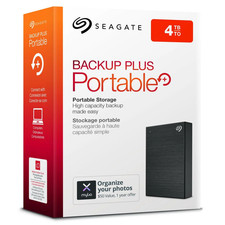 Seagate 4TB Backup Plus Portable External Hard Drive Black - Brand New