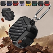 For Samsung Galxay Buds 4/4 Pro Shockproof Carbon fiber Armor Case Lock Keychain