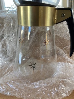 Vintage 60er Jahre Pyrex Maxwell House Kaffeemaschine Sternenmuster Glaskanne mit Deckel