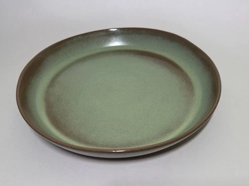 Vtg Frankoma Pottery 91 Round Serving Pie Plate Tray Westwind Prairie Green 10”