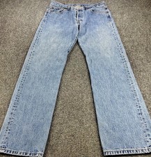 Vintage Levis 501 Jeans Men 34x34 Blue Denim Pants Button Fly Y2K Washout Faded
