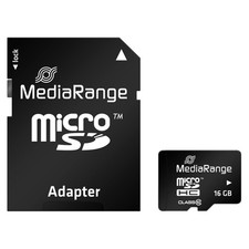 Mediarange-Micro Sd 16gb Class 10 Met Adapte NEW