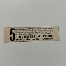 Dunwell & Ford Society Stationers Chicago IL 1894 Clipping SAI7-S31
