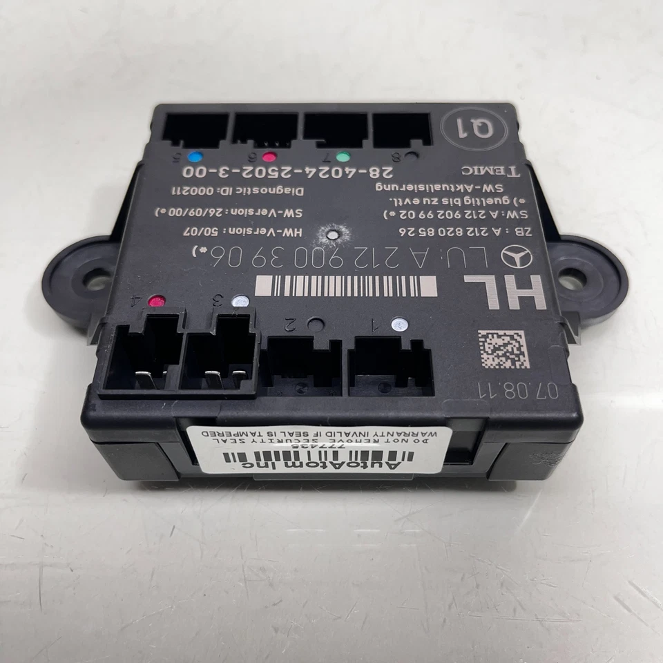 Módulo de control de puerta trasera izquierda del lado del conductor Mercedes C300 2010-2014 A2129003906 Foto 3 de 4