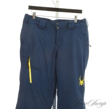 SPYDER PADDED SKI PANTS SAPPHIRE BLUE / GOLD MINT CONDITION SIZE 10