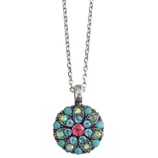 MARIANA Guardian Angel Blue Synthetic Turquoise Pink AB Floral Crystal Necklace