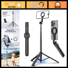 70" Magnetic Tripod  Selfie Stick for iPhone/Android - Portable Phone Stand for
