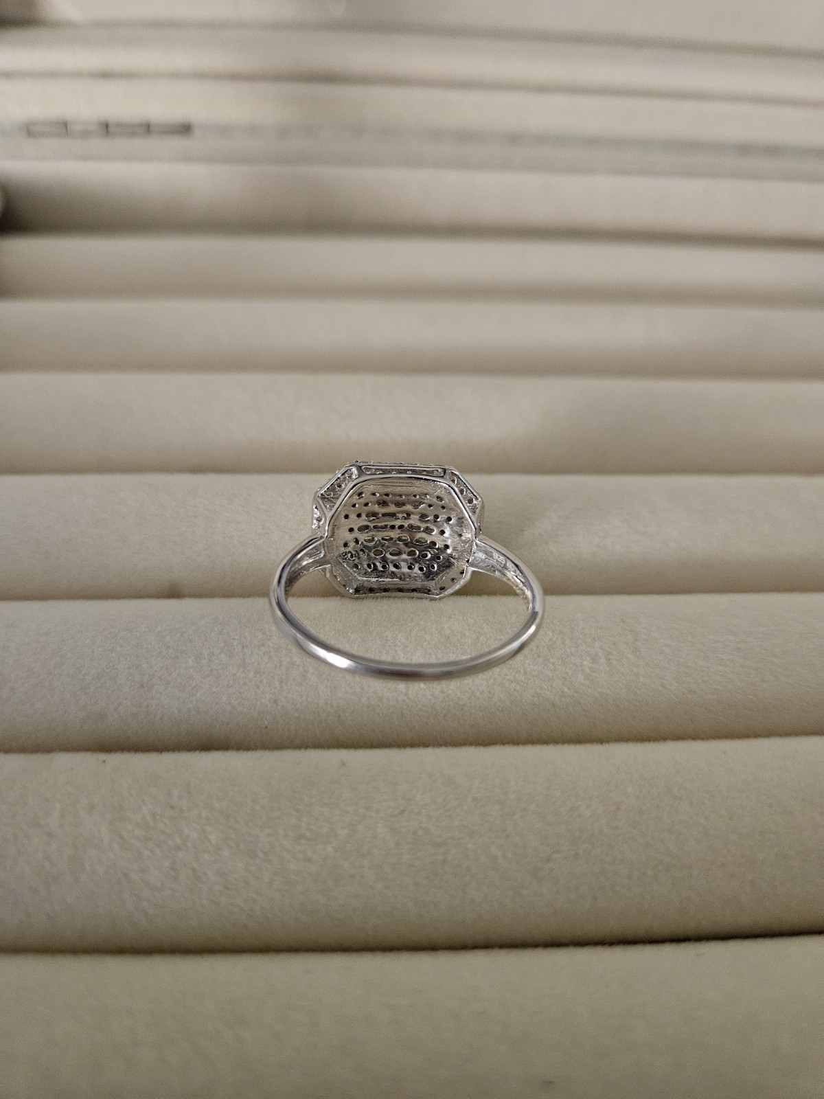 Silver 925 Ring Rectangular White Cubic Zirconia … - image 7