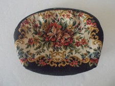 Floral Tapestry Zip Top Cosmetic Makeup Bag