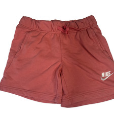 Nike French Terry Shorts Coral Big Girls L Pockets Drawstring Pull On DA1405-603