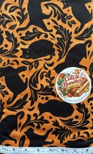 Hallow's Eve Halloween Quilting Fabric by the yard Cotton Orange Black Cat