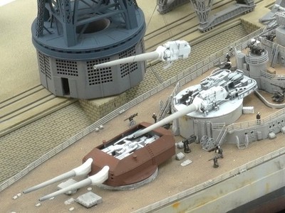1:700, German Navy full interior turrets, Bismarck 380mm, 305mm, 3D printed kit1