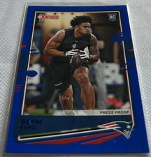2020 Donruss Football Devin Asiasi New England Patriots Press Proof Blue Rookie