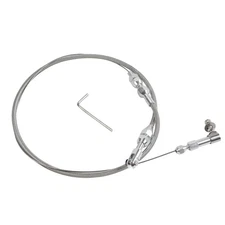 Universal Throttle Cable Kit 24 Inch Braided Stainless Steel Aluminum Fitting