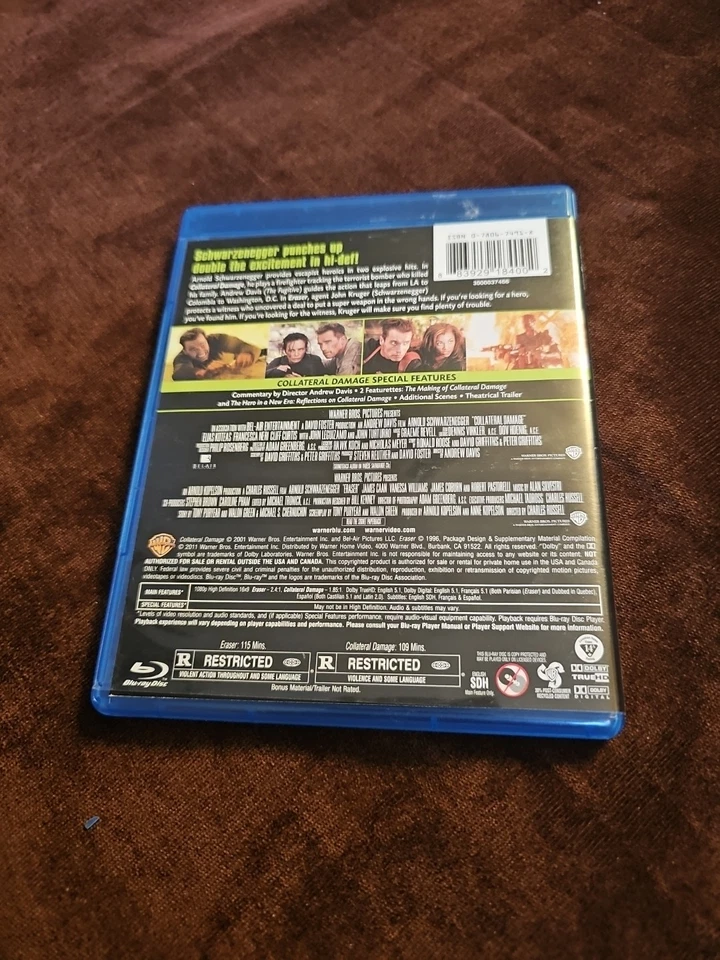 Collateral Damage & Eraser Blu-ray 2 Movie Collection Arnold Schwarzenegger Foto 2 de 3