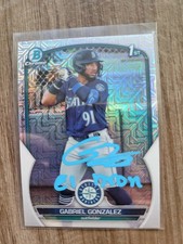 Gabriel Gonzalez Signed 2023 Bowman Baseball Card BCP133 Twins Mojo El Bron