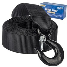 Boat Trailer Winch Strap 2" x 20' with Safety Snap Hook 12000 lbs for Black