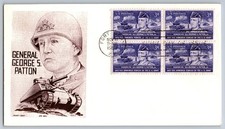 #1026 General George S. Patton Block FDC Boll Cachet Craft Cachet
