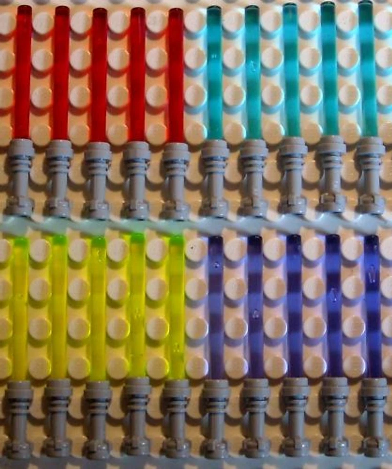 20x Lego Laserschwert in 4 Farben mit grauen Griff