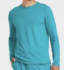 Men  s All In Motion Performance Athletic T-Shirt Long Sleeve S Turquoise
