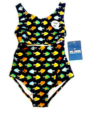NWT Girls Swimsuit Reel Legends Angel Fish XS 4/5 Sm 6/7 Blue Multicolor 20