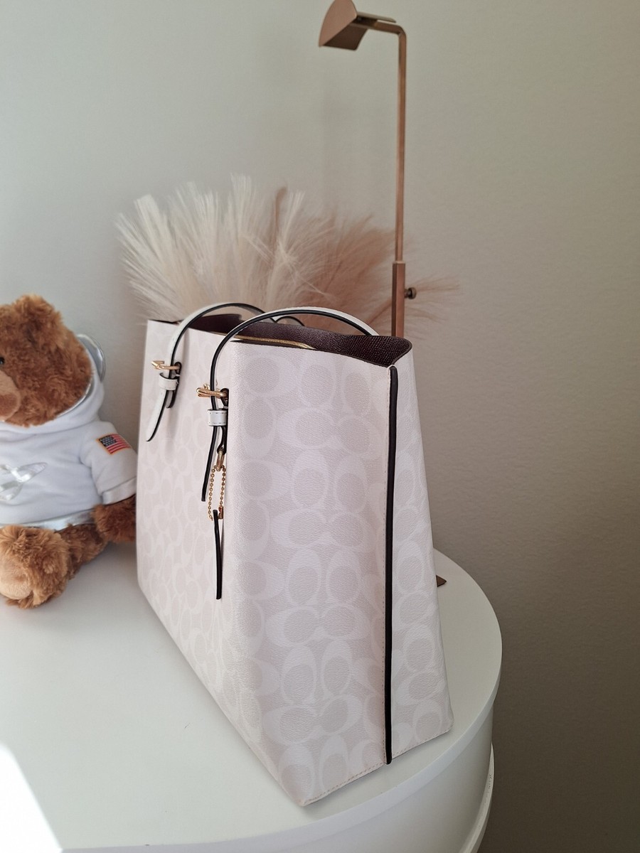 COACH 1665 Mollie Tote Bag In Signature Canvas & Leather CHALK