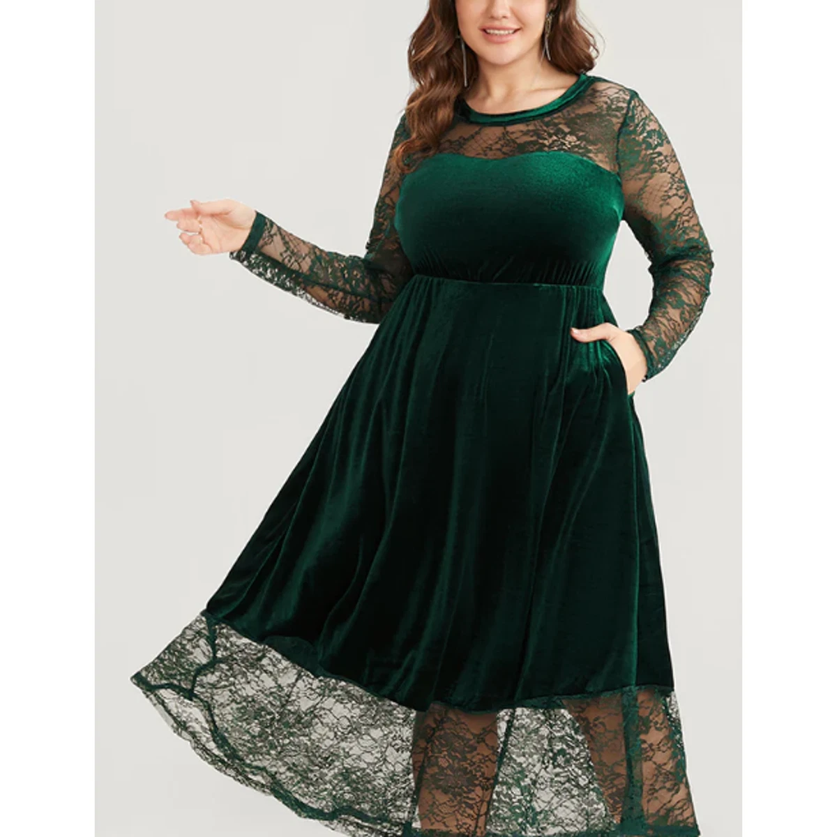 Velvet contrast dress cheap