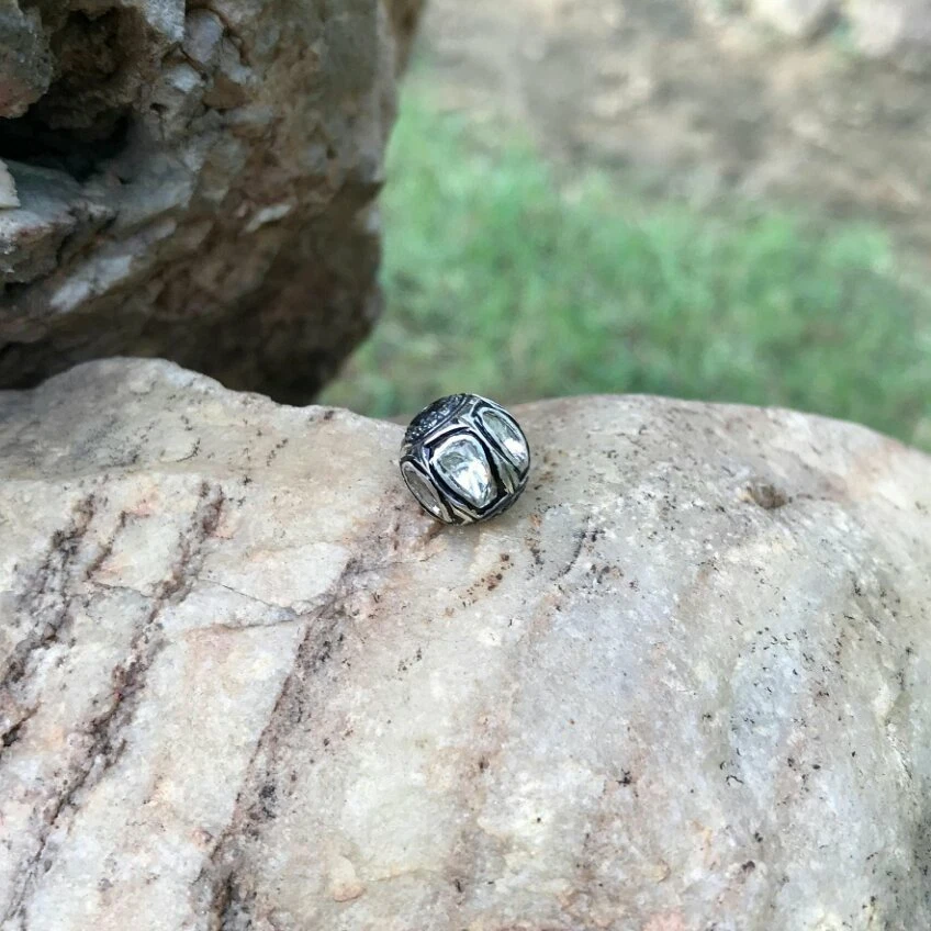 RoseCut Diamond Ball Beads 925 Silver Pave Diamond Beads For Jewelry Making. - Image 3 of 4