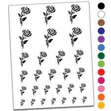 Tribal Rose Flower Temporary Tattoo Water Resistant Set