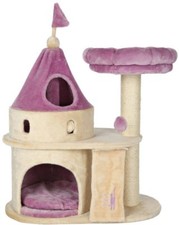 Cat Castle Beige Purple My Kitty Darling Soft Plush Inside And Out Scratch Post
