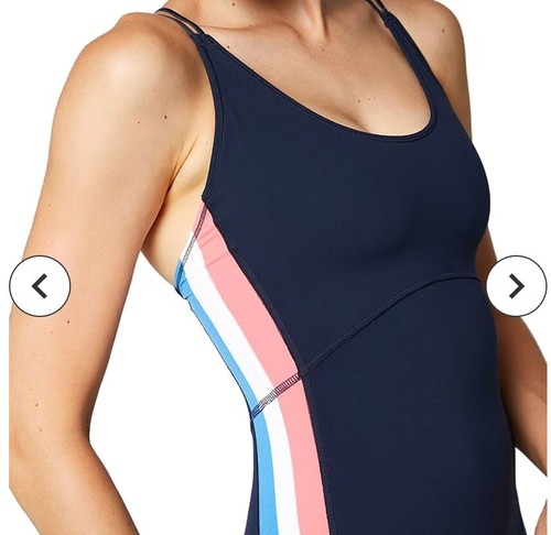 Tuta 4 giri Elevate nuova con etichette blu navy bianco righe allenamento palestra XL $128 - Foto 6 di 16