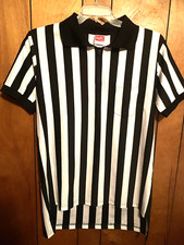 Rawlings Referee Shirt Jersey Mens SZ Medium Black White Stripe Zipper
