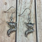 Earrings Fox Foxes Drop Dangle Womens Tibetan Silver Novelty Animal Jewellery