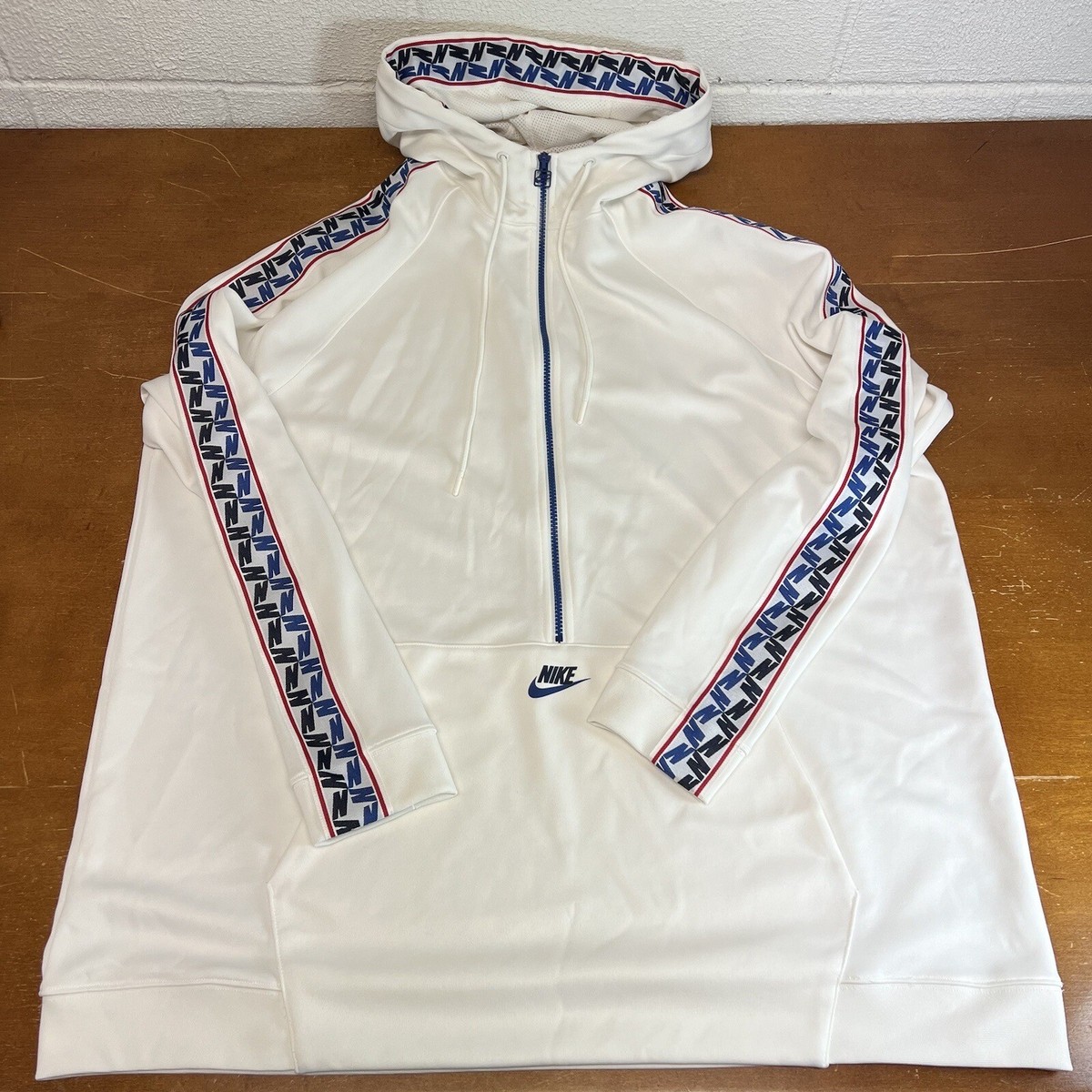 Nike Hoodie Mens Extra Large White Pullover Heavyweight 1/2 Zip