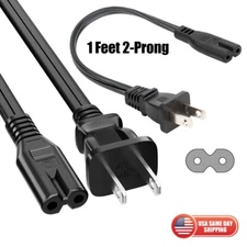 1-10 1ft 2Prong to IEC C7 Figure 8 Computer TV Speaker Short AC Power Cord Cable