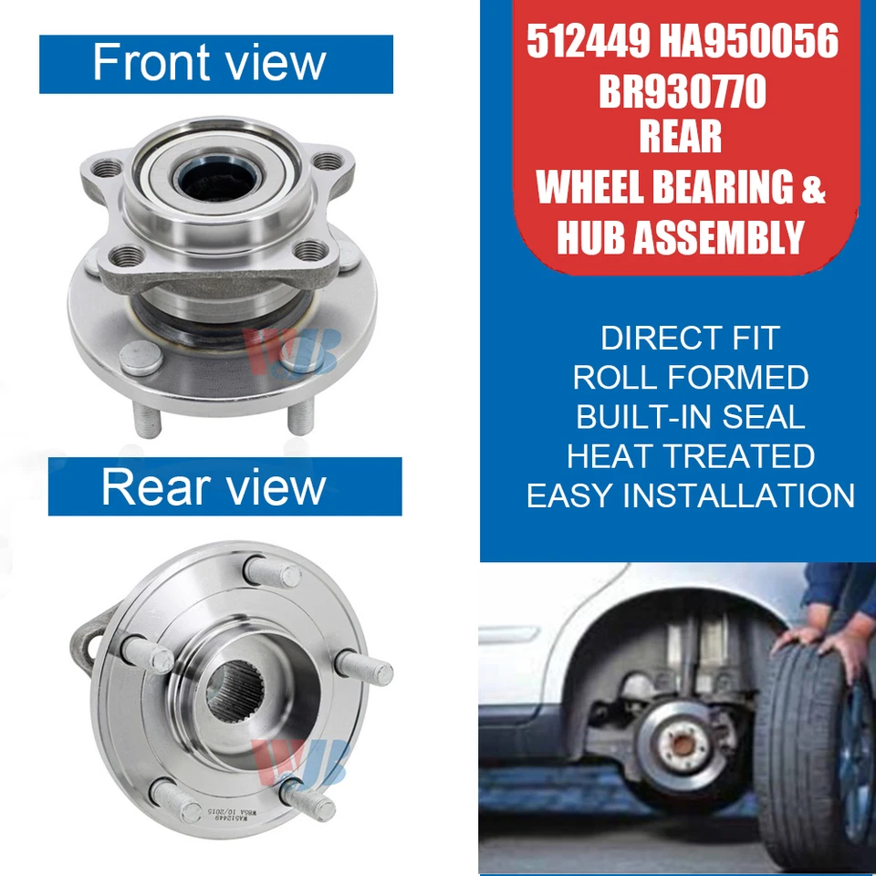 2PCS Rear Wheel Bearing Hub for Mazda CX-9 2007-2015 512449 HA950056 BR930770 - Image 2 of 4