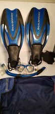 U.S. Divers Proflex Scuba Swim Diving Fins, Snorkel, Bag Unisex Size S 4-7