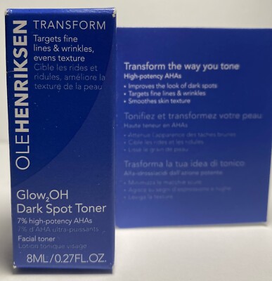 OLE HENRIKSEN Glow2OH Dark Spot Toner 8 ml / 0.27 oz Travel Size Free Shipping 